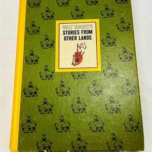 Vintage Walt Disney's Stories From Other Lands Hardcover - Green & Yellow